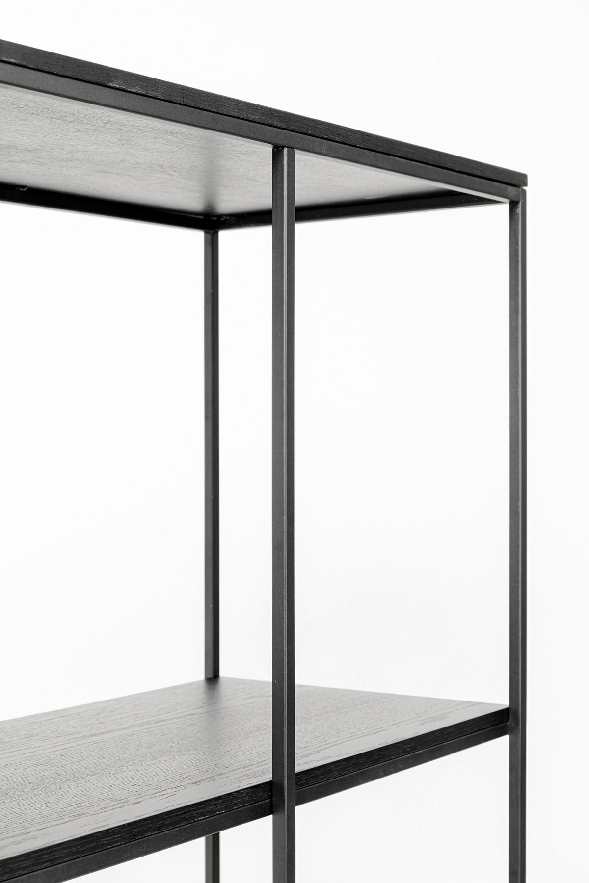 STANDREGAL Eiche furniert Schwarz  - Schwarz, KONVENTIONELL, Holz/Metall (180/183/45cm) - Kare-Design