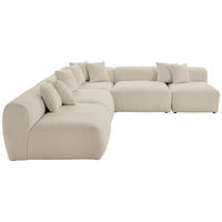 ECKSOFA in Flachgewebe, Teddystoff Beige  - Beige, Trend, Textil (315/300cm) - Livetastic
