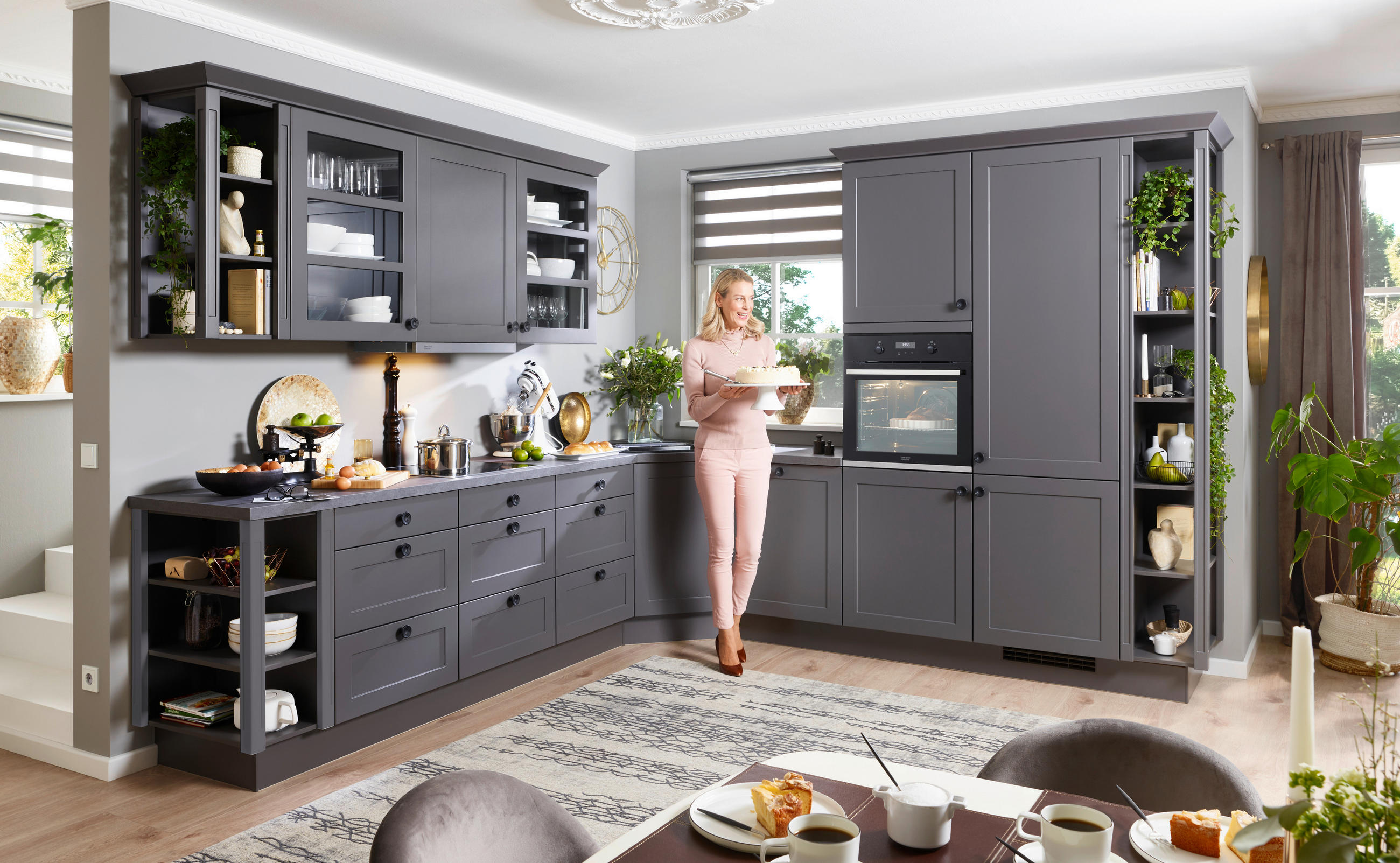 INBYGGNADSKÖK   - grå, Design, trämaterial - Celina