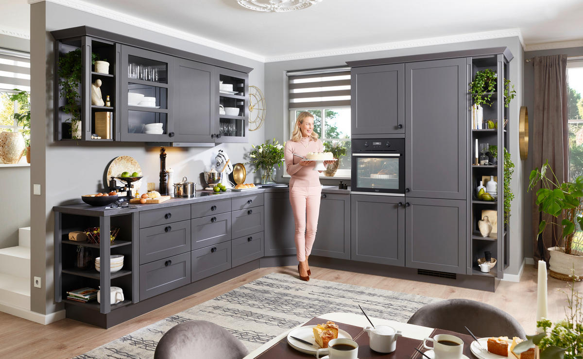 EINBAUKÜCHE 497  - Grau, Design, Holzwerkstoff - Celina