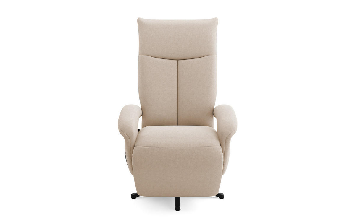 SESSEL in Flachgewebe Creme  - Creme/Schwarz, Konventionell, Textil/Metall (74/112/82cm) - Sit & More