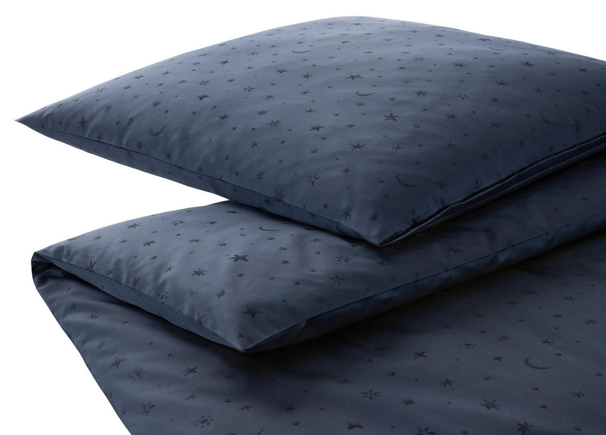 POSTELJNINA STARS žakar temno modra  - temno modra, Basics, tekstil (140cm) - Elegante