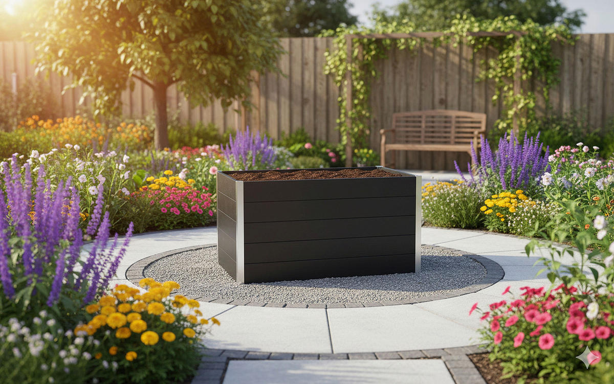 VYVÝŠENÝ ZÁHON   - antracitová, Konvenční, kov (160/70/75cm) - Prestige Home