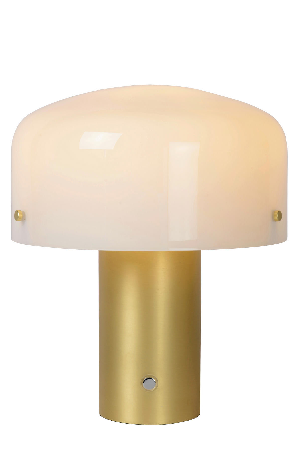 TISCHLEUCHTE Timon 27/27/35 cm   - Messingfarben/Opal, Basics, Glas/Metall (27/27/35cm) - Lucide