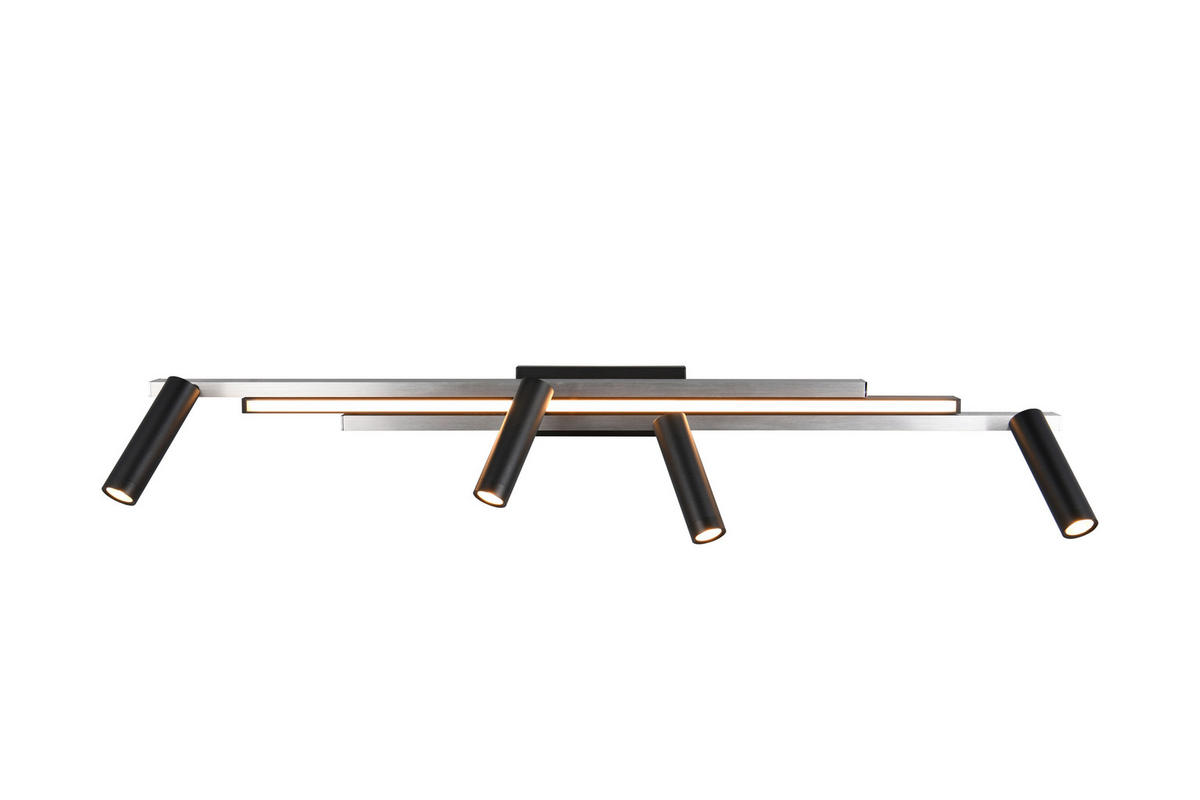 LED-STRAHLER 133/23/8,5 cm   - Schwarz/Alufarben, Basics, Metall (133/23/8,5cm)