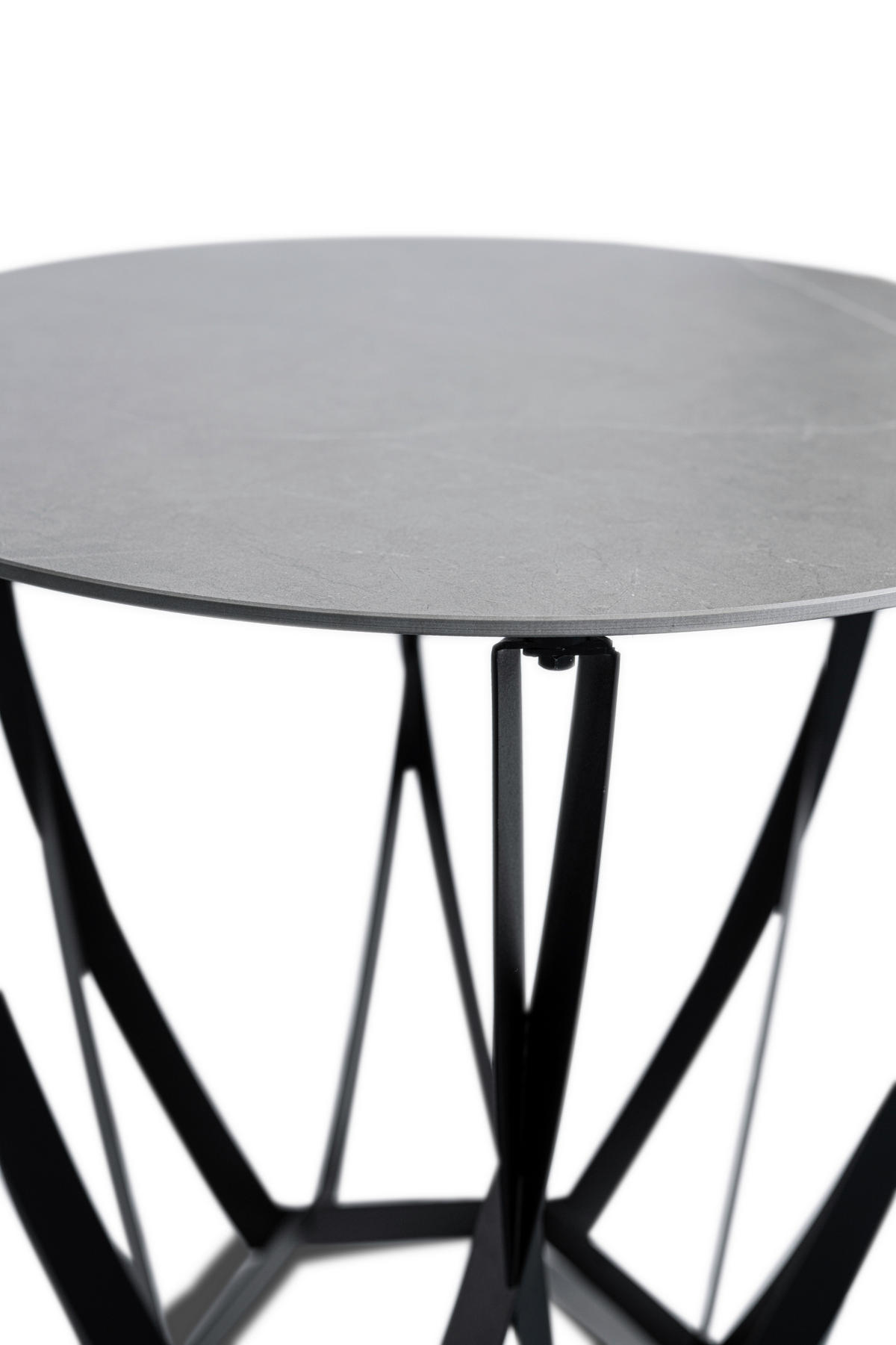 BEISTELLTISCH 50/50/50 cm Grau, Schwarz rund  - Schwarz/Grau, Basics, Stein/Metall (50/50/50cm) - Xora