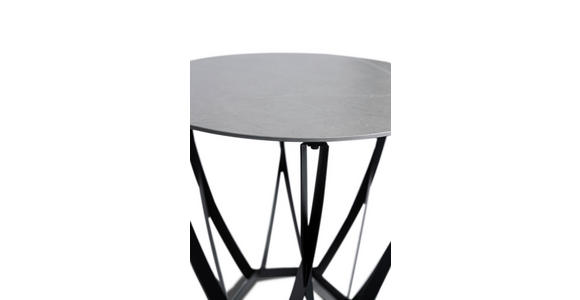 BEISTELLTISCH 50/50/50 cm Grau, Schwarz rund  - Schwarz/Grau, Basics, Stein/Metall (50/50/50cm) - Xora