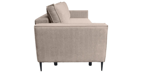 SCHLAFSOFA Cord Taupe  - Taupe/Schwarz, KONVENTIONELL, Textil/Metall (222/93/98cm) - Carryhome