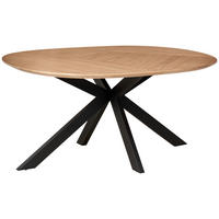 JEDÁLENSKÝ STÔL, dub, prírodná farba, 160/76/120 cm - čierna/prírodná farba, Lifestyle, kov/drevo (160/76/120cm) - MID.YOU
