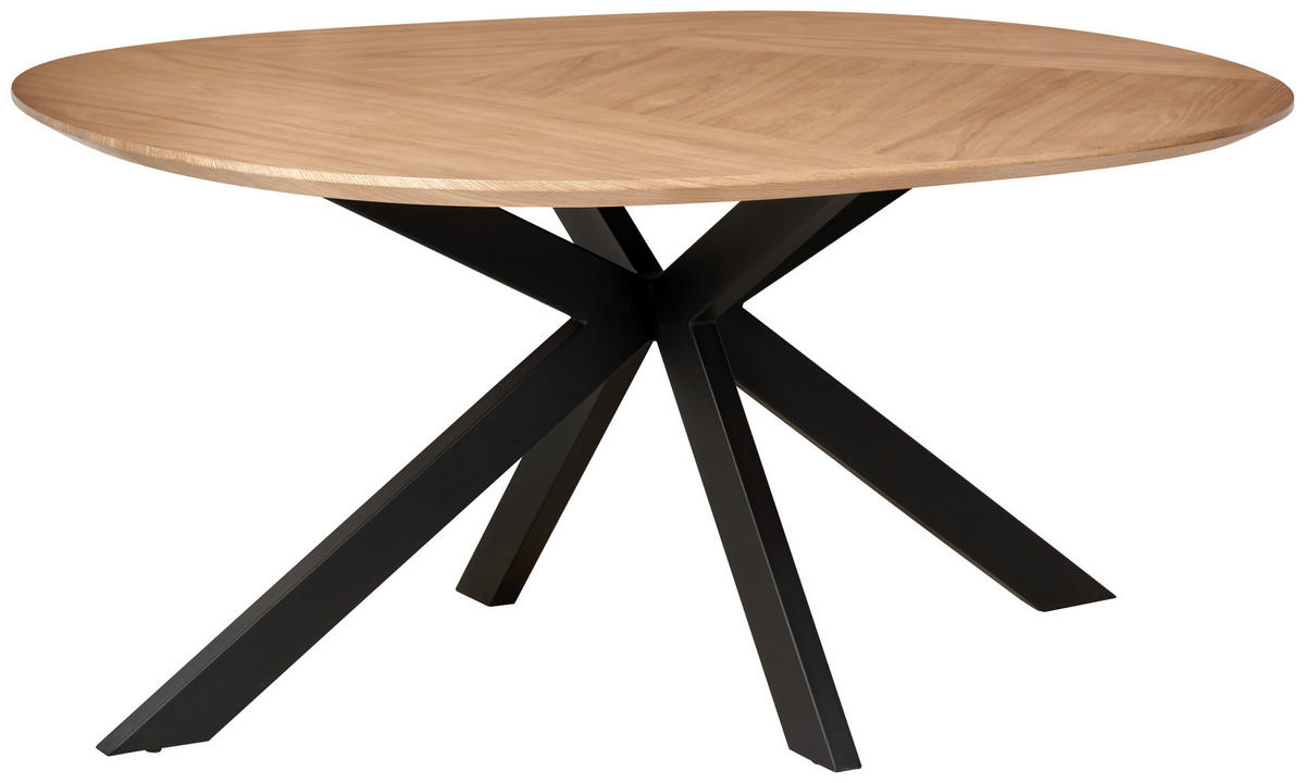 JEDÁLENSKÝ STÔL, dub, prírodná farba, 160/76/120 cm - čierna/prírodná farba, Lifestyle, kov/drevo (160/76/120cm) - MID.YOU