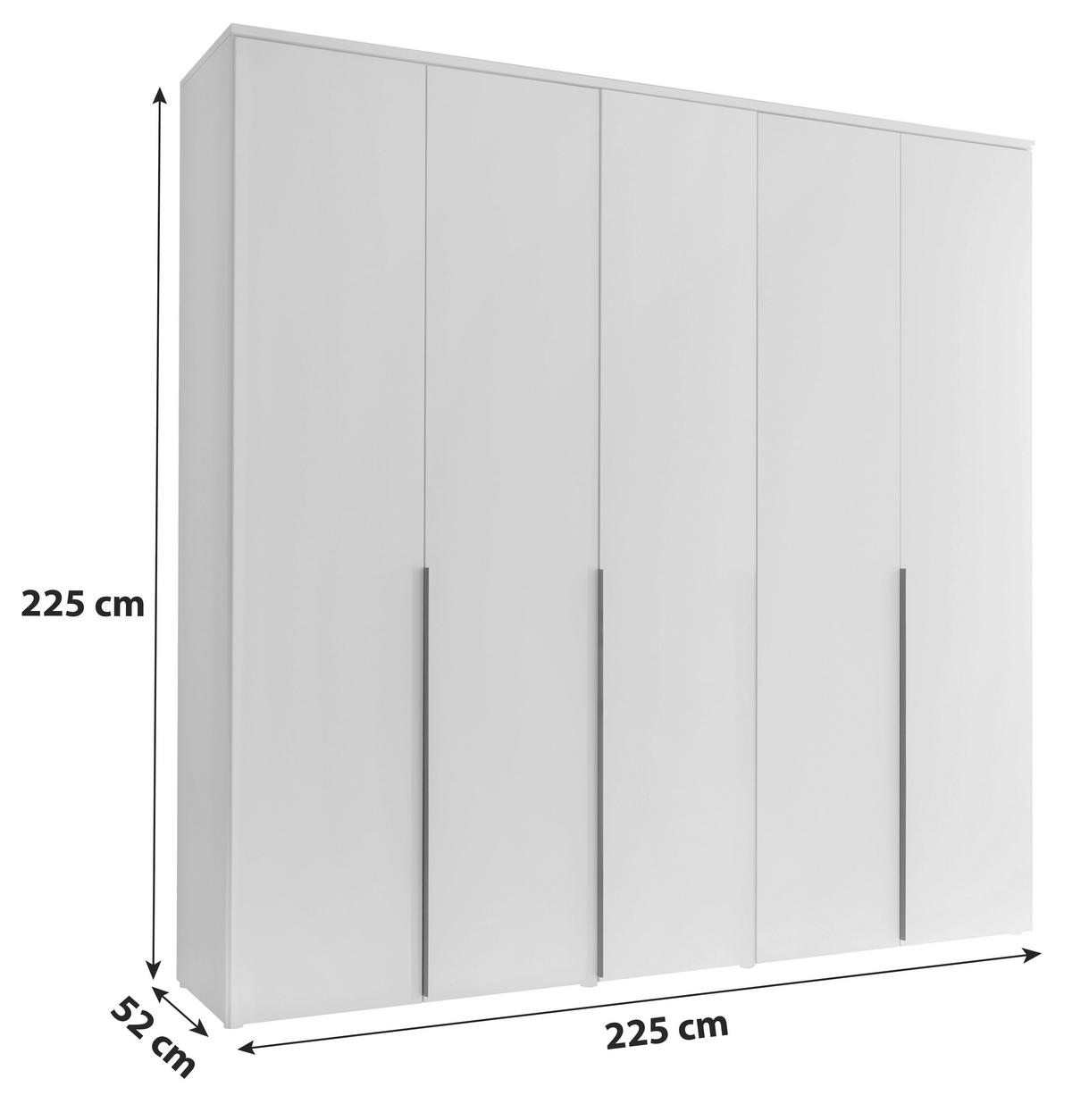 OMARA S KLASIČNIMI VRATI, bela  - črna/bela, Moderno, umetna masa/leseni material (225/225/52cm) - Carryhome
