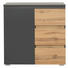 KOMMODE Anthrazit, Eichefarben - Eichefarben/Anthrazit, KONVENTIONELL, Holzwerkstoff (80/80/40cm) - Carryhome