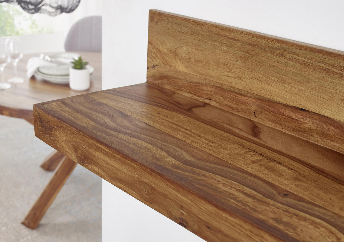 WANDREGAL Sheesham massiv Sheeshamfarben  - Sheeshamfarben, MODERN, Holz (110/17/24cm) - MID.YOU