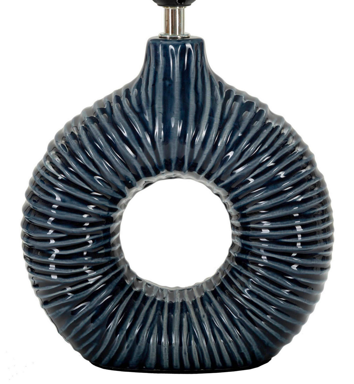 TISCHLEUCHTE   - Blau, Basics, Keramik/Textil (28.5/15/43cm)