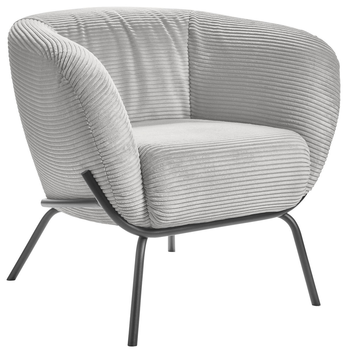 COCKTAILSESSEL Cord Grau  - Grau, Design, Textil (79/71/74cm) - Lomoco