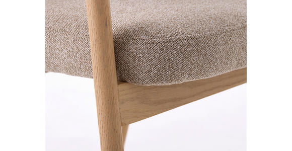 ARMLEHNSTUHL in Flachgewebe - Sandfarben/Eichefarben, KONVENTIONELL, Holz/Textil (63/81/63cm) - Ambia Home