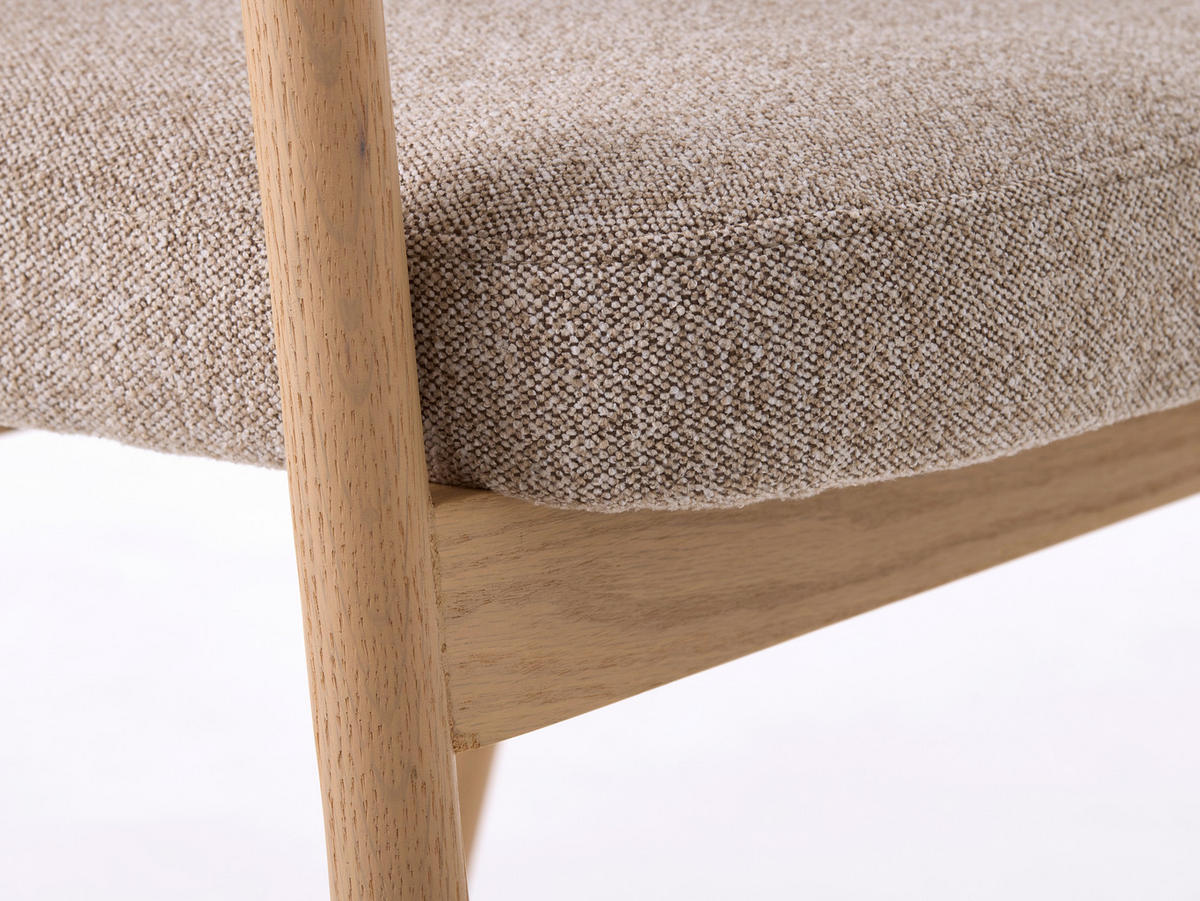 ARMLEHNSTUHL  in Flachgewebe  - Sandfarben/Eichefarben, KONVENTIONELL, Holz/Textil (63/81/63cm) - Ambia Home