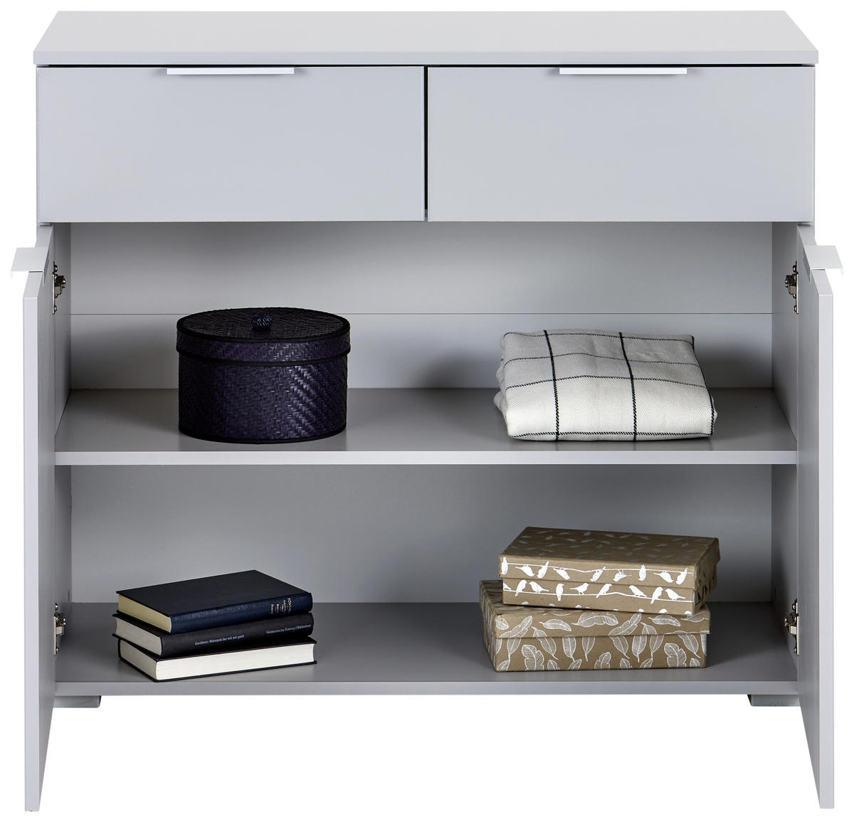 BYRÅ 93/81/42 cm  - ljusgrå/aluminiumfärg, Modern, trämaterial (93/81/42cm) - Rauch Möbel
