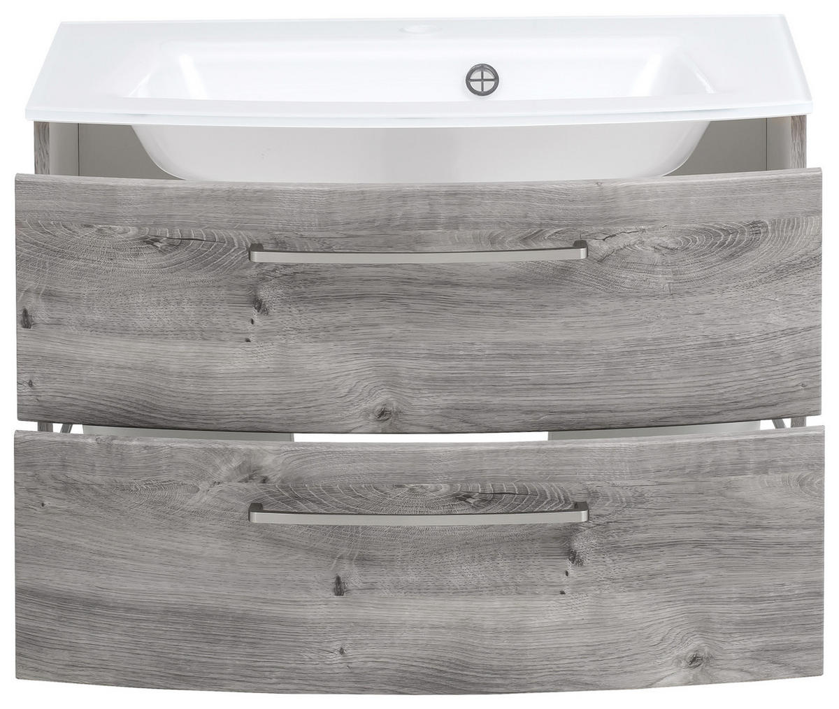 BADEZIMMER  in 80 cm  - Weiss/Eichefarben, Konventionell, Glas/Holzwerkstoff (80cm) - Held