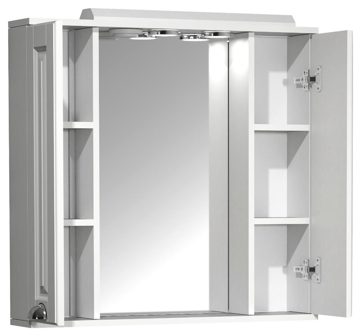 SPIEGELSCHRANK 75/71/14 cm  - Silberfarben/Weiß, MODERN, Glas/Holzwerkstoff (75/71/14cm) - MID.YOU