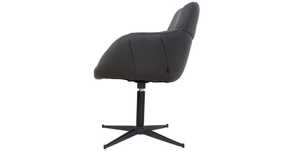 ARMLEHNSTUHL in Eisen Webstoff - Schwarz/Grau, Design, Textil/Metall (63/85/66cm) - Novel