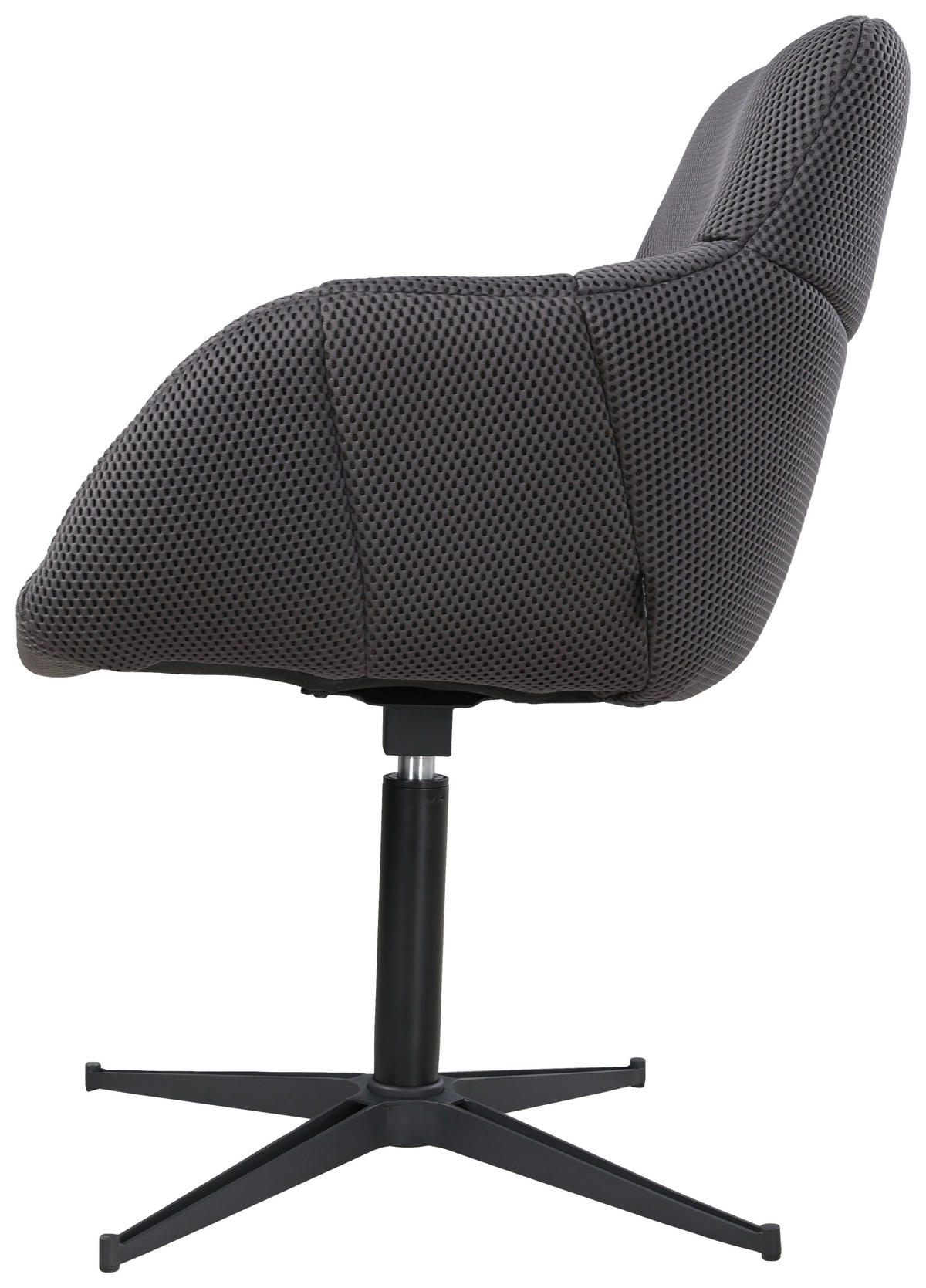 STOL MED ARMSTÖD järn vävt tyg  - grå/svart, Design, metall/textil (63/85/66cm) - Novel