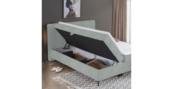 BOXBETT 140/200 cm in Hellgrau - Hellgrau/Schwarz, Design, Holz/Holzwerkstoff (140/200cm) - Xora