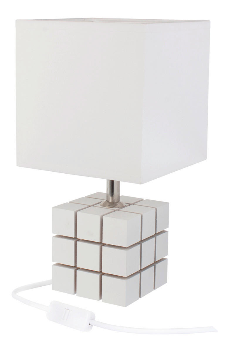 TISCHLEUCHTE Rubi 16/16/30 cm  - Weiß, Basics, Holz/Textil (16/16/30cm)