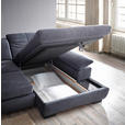 ECKSOFA Grau Velours  - Schwarz/Grau, Design, Textil (297/204cm) - Xora