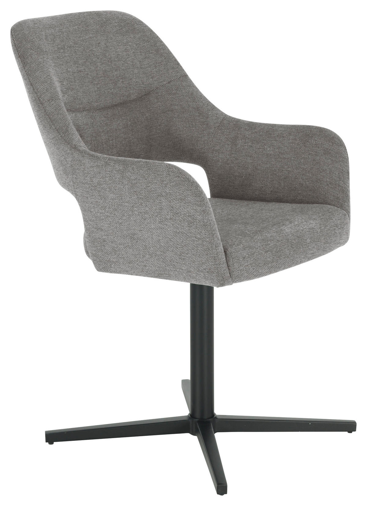 ARMLEHNSTUHL  in Eisen Leinenoptik  - Schwarz/Grau, MODERN, Holz/Textil (56/86/63cm) - MID.YOU