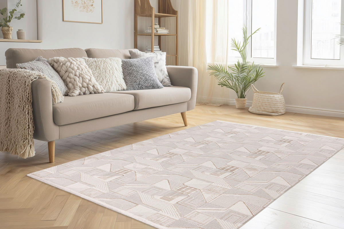 FLACHWEBETEPPICH 160/230 cm Jardin Beige  - Beige, Design, Textil (160/230cm) - Pierre Cardin