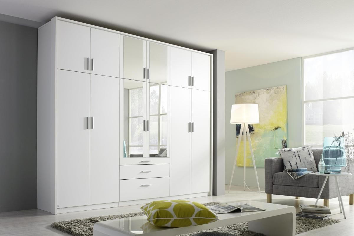DREHTÜRENSCHRANK in Klar, Weiss  - Klar/Weiss, Design, Glas/Holzwerkstoff (275/231/56cm) - Rauch Möbel