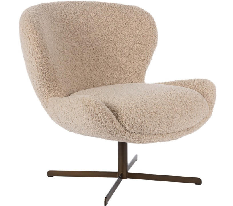 FÅTÖLJ i trä, textil svart, beige  - beige/svart, Design, metall/trä (77/84/80cm) - Best Price