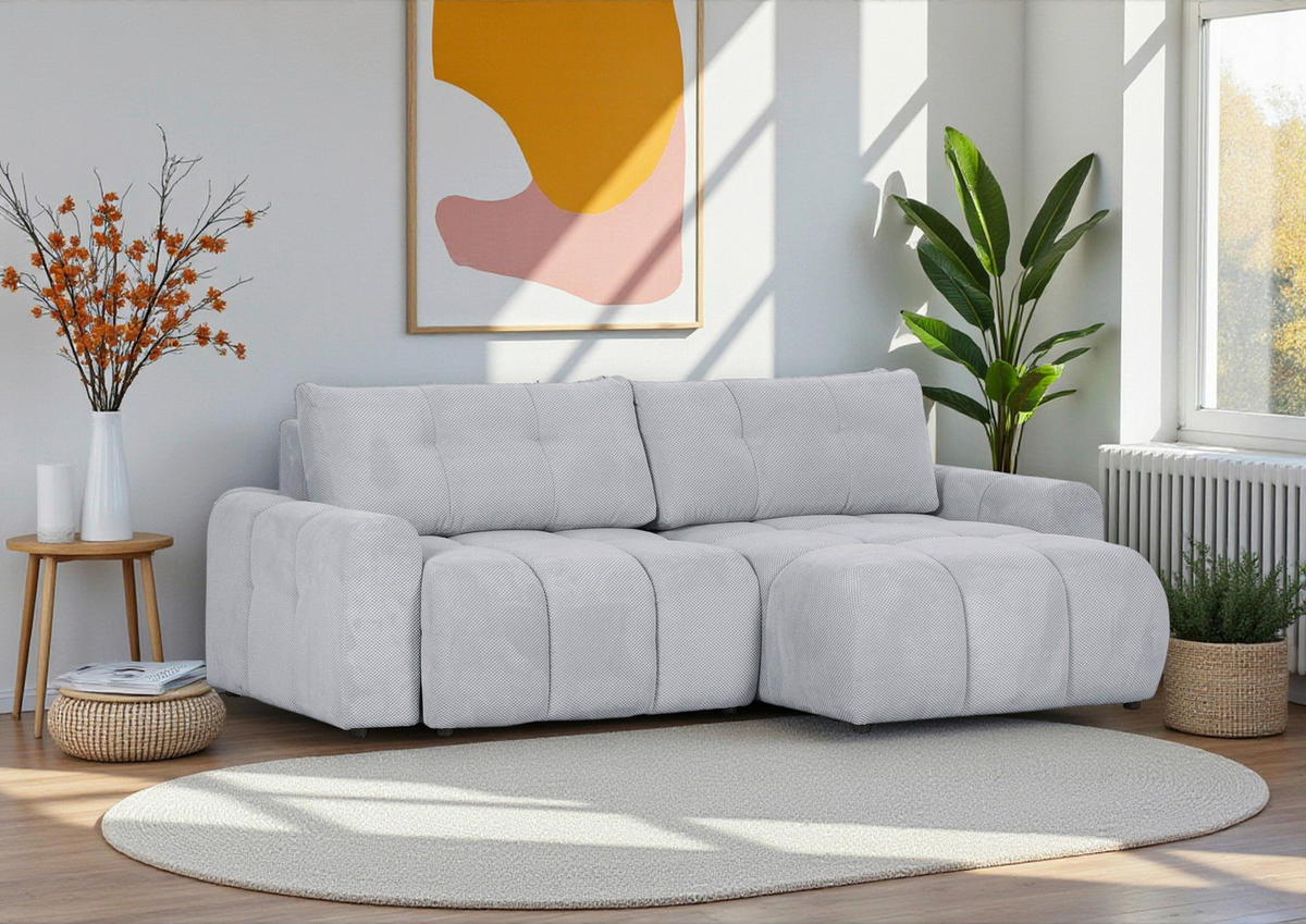 ROHOVÁ SEDACIA SÚPRAVA, textil, svetlosivá - čierna/svetlosivá, Konventionell, textil/plast (256/157cm) - Carryhome