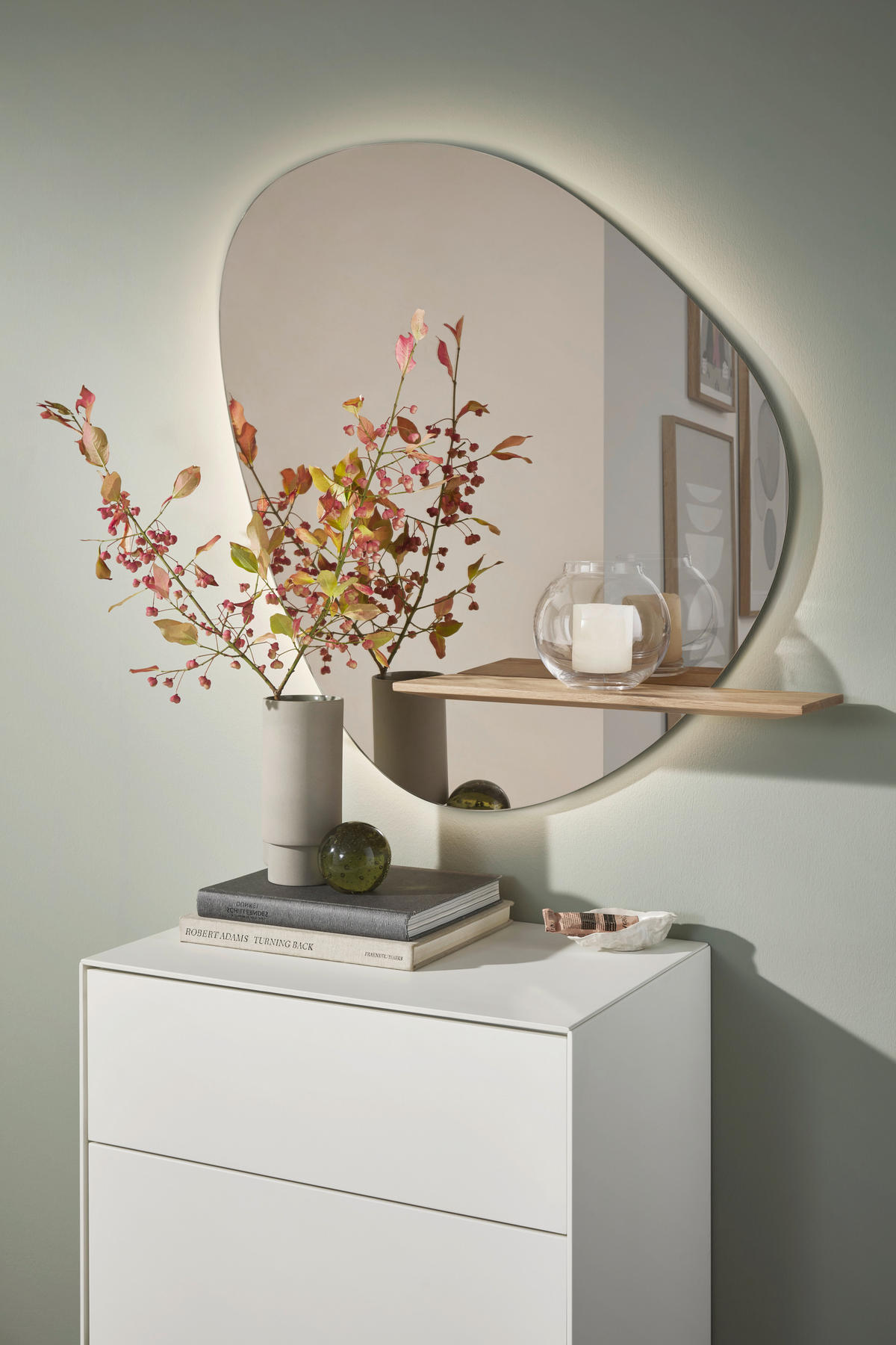 WANDSPIEGEL 82/81/18 cm    in organisch  - Design, Glas/Holz (82/81/18cm) - Johann Jakob
