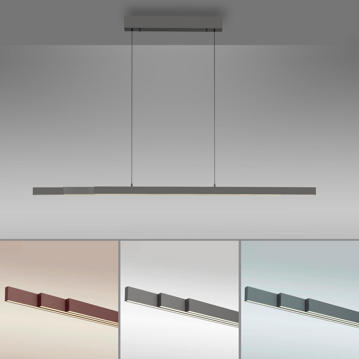 LED-HÄNGELEUCHTE 179/55/150 cm  - Anthrazit, Design, Kunststoff/Metall (179/55/150cm)