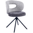 STUHL - Schwarz/Grau, Design, Textil/Metall (58/80/60cm) - Novel