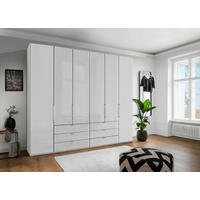 FALTTÜRENSCHRANK 250/216/58 cm 4-türig Weiß  - Chromfarben/Weiß, KONVENTIONELL, Glas/Holzwerkstoff (250/216/58cm) - Dieter Knoll