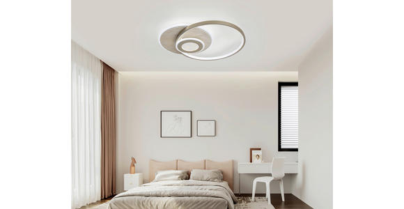 LED-DECKENLEUCHTE Travera 54,5/43/8 cm  - Sandfarben/Chromfarben, Design, Kunststoff/Stein (54,5/43/8cm) - Novel