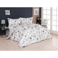 POSTEĽNÁ BIELIZEŇ, renforcé, hnedá, biela, béžová, 140/200 cm - hnedá/biela, Design, textil (140/200cm) - Matejovsky