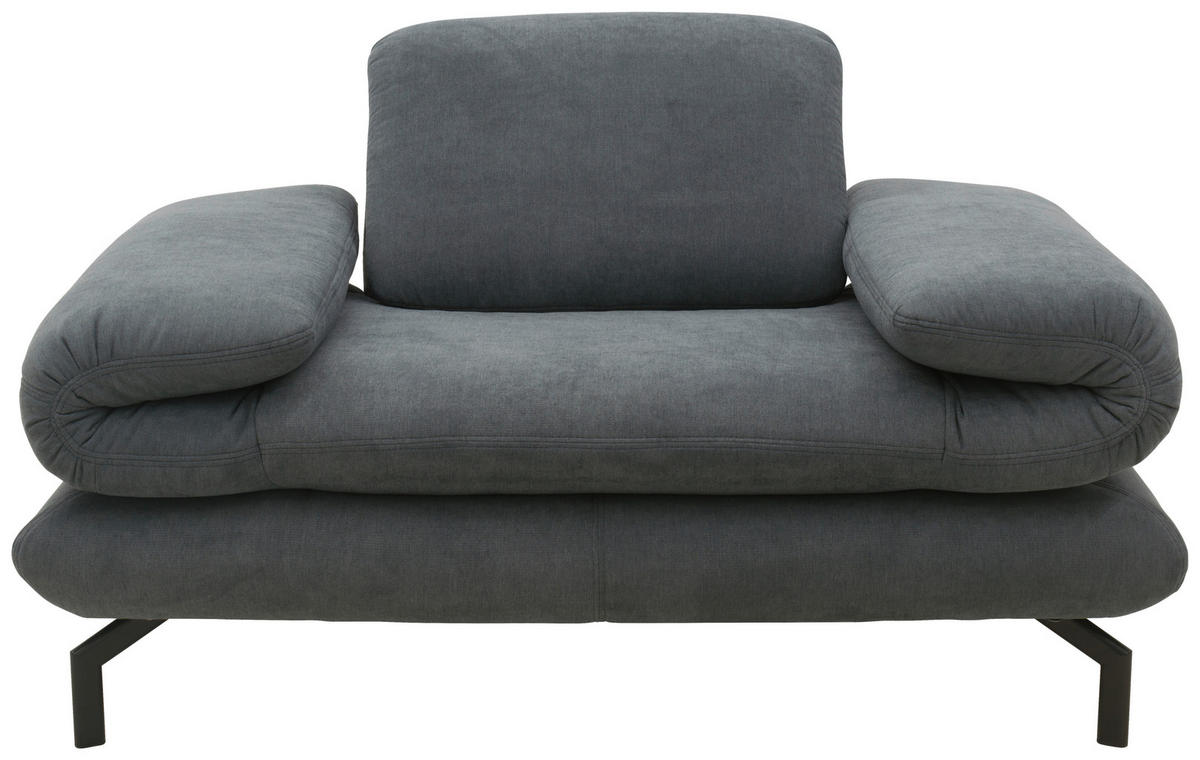 SESSEL in Webstoff Dunkelgrau  - Dunkelgrau/Schwarz, Design, Textil/Metall (139/83/98cm) - LOOKS by W.Joop