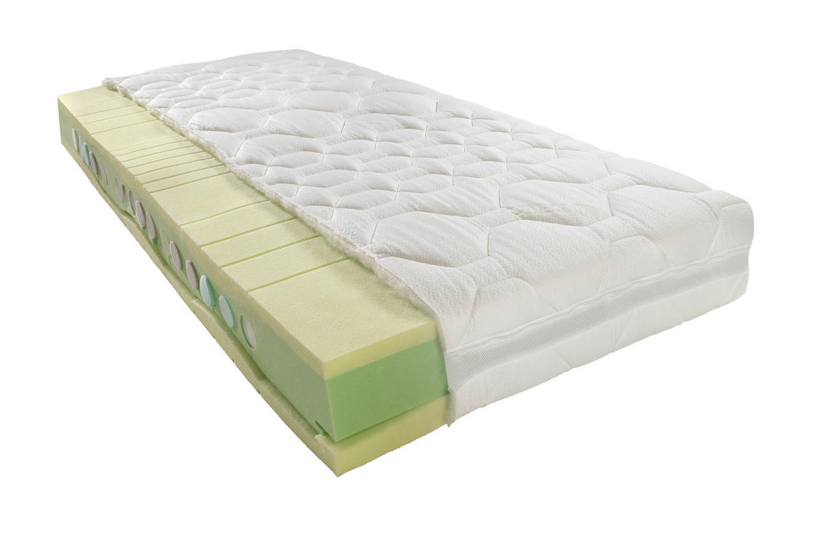 KALTSCHAUMMATRATZE 90/200 cm Höhe ca. 20 cm  - Creme, Basics, Textil (90/200cm) - Physiosleep