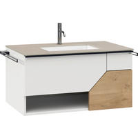WASCHTISCHKOMBI 96 cm  - Eichefarben/Schwarz, LIFESTYLE, Holz/Keramik (96cm) - Voglauer