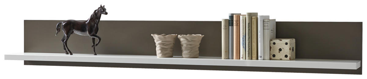 WANDBOARD in 184/25/22 cm Grau, Weiß Hochglanz  - Weiß Hochglanz/Grau, Design, Holzwerkstoff (184/25/22cm) - Livetastic