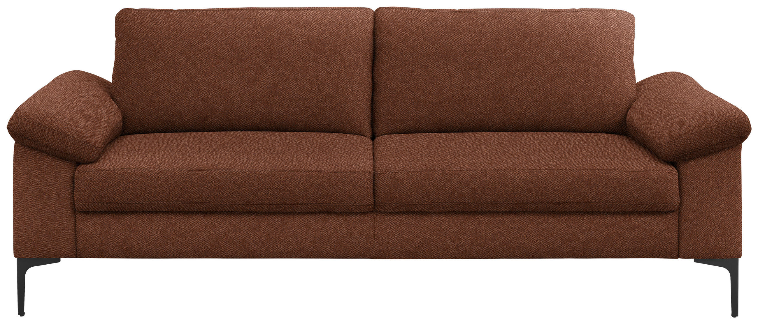 3-SITZER-SOFA in Flachgewebe Rostfarben  - Rostfarben/Schwarz, Design, Textil/Metall (226/89/97cm) - Pure Home Lifestyle