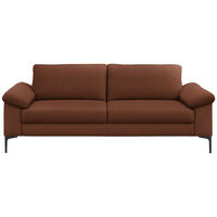 3-SITZER-SOFA in Flachgewebe Rostfarben  - Rostfarben/Schwarz, Design, Textil/Metall (226/89/97cm) - Pure Home Lifestyle
