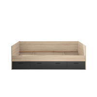 KREVET    204/65/95 cm  grafitno siva, boja hrasta  - boja hrasta/grafitno siva, Konvencionalno, pločasti materijal (204/65/95cm) - Hom`in
