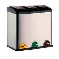TRETEIMER 60 l  Metall  - Silberfarben/Schwarz, Basics, Kunststoff/Metall (60,5cm)