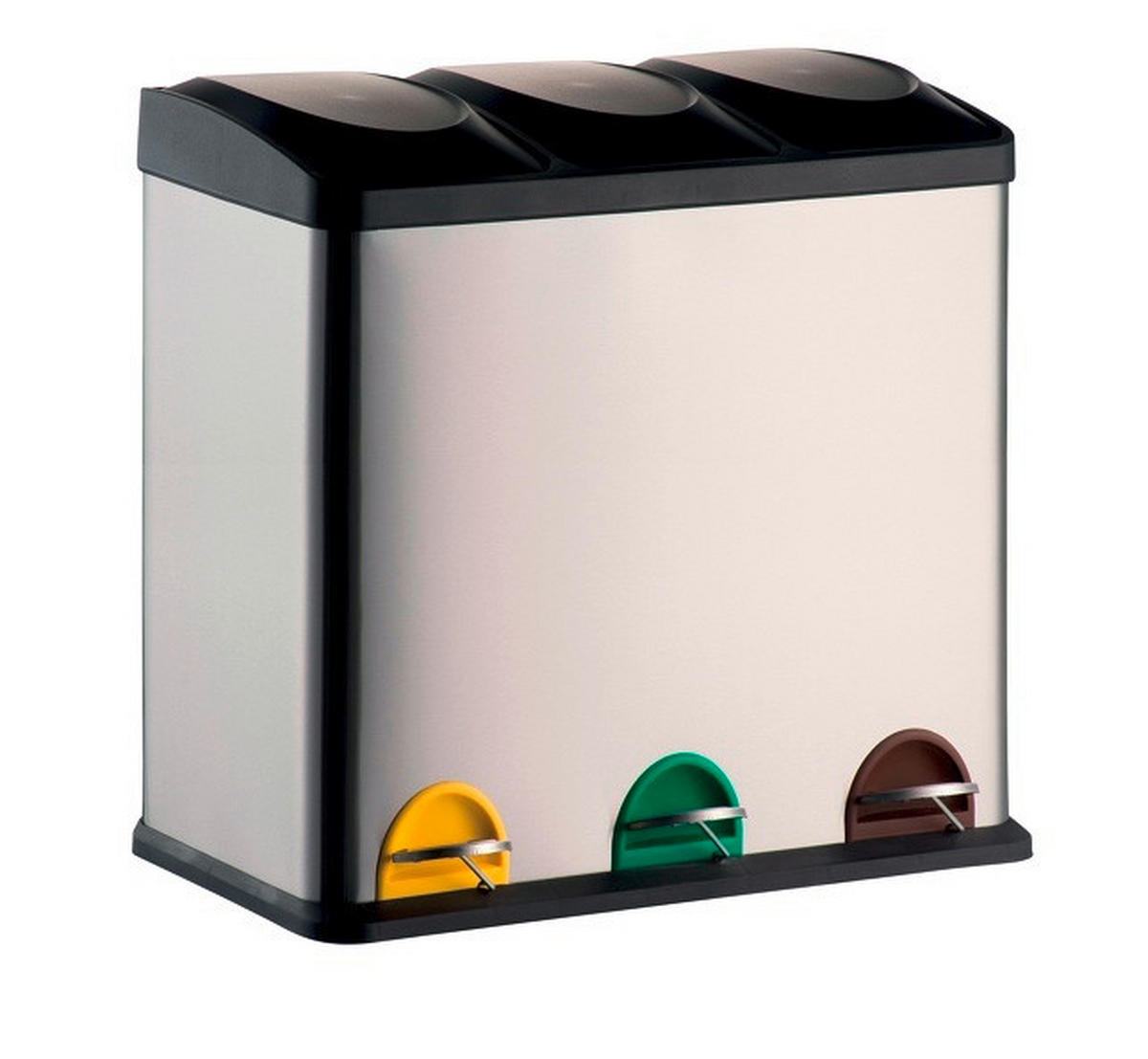 TRETEIMER 60 l  Metall  - Silberfarben/Schwarz, Basics, Kunststoff/Metall (60,5cm)