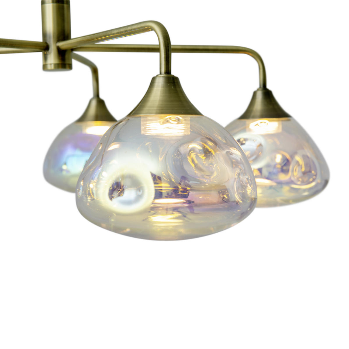 LED-HÄNGELEUCHTE Varna 50/120 cm   - Messingfarben, Design, Glas/Metall (50/120cm) - Näve